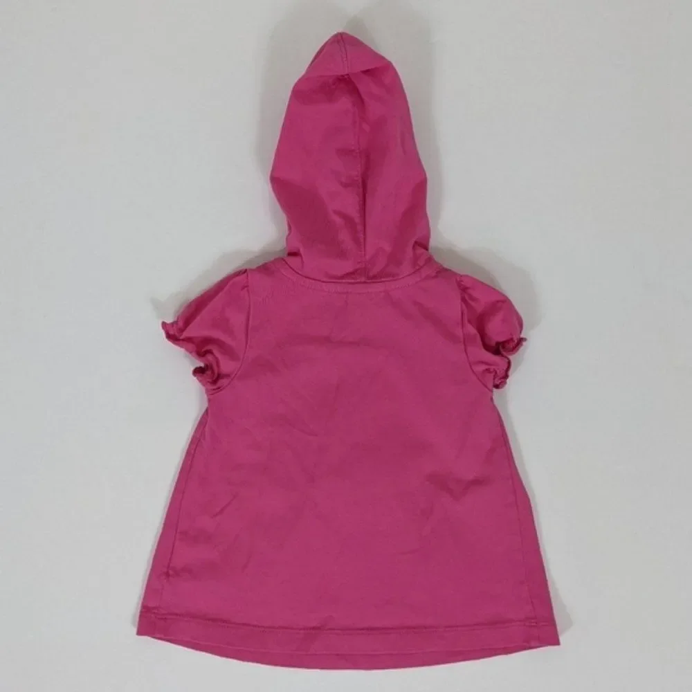 Hanna Andersson Baby Girl Pink Hooded Shirt Dress 0-3 Months